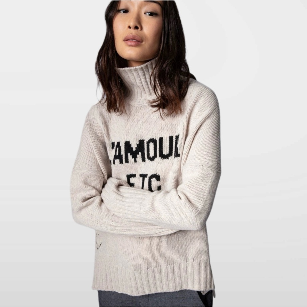 NWT ZADIG AND VOLTAIRE Beige
Merino Wool Alma L'Amour Oversized Sweater Size Sm - Picture 3 of 10